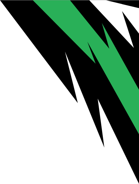 A black background with a green and white angular design that extends diagonally from the top right corner toward the center, evoking a modern home aesthetic.