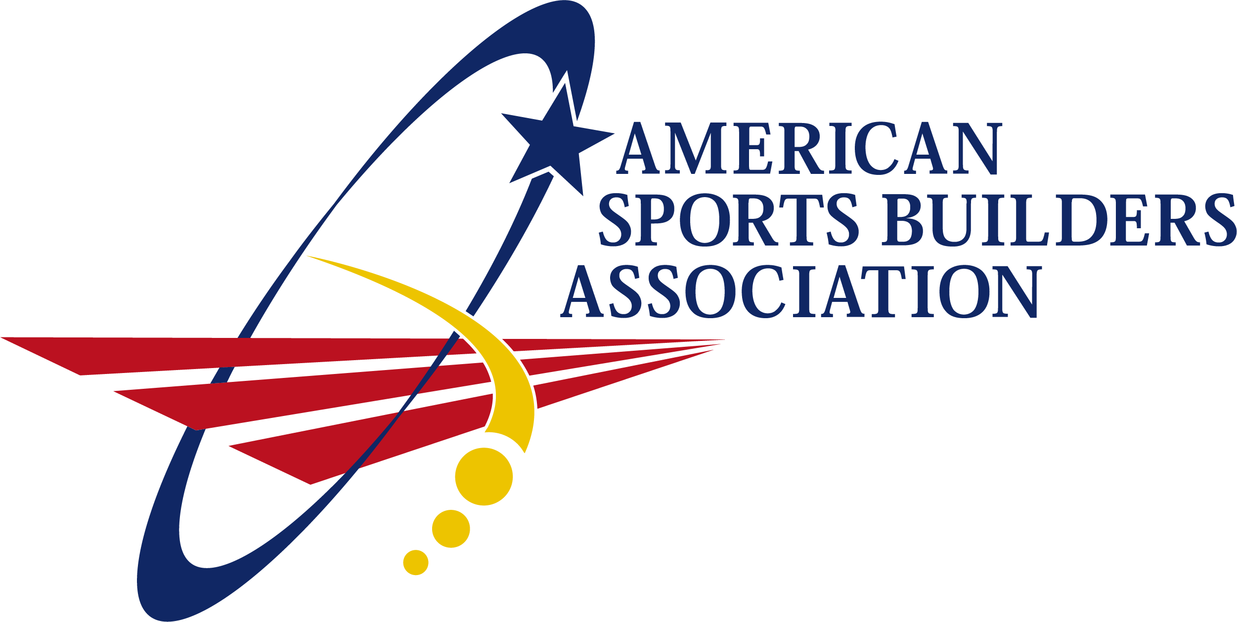 Logo of the American Sports Builders Association featuring a stylized star and swoosh design next to the organization's name, perfect for any sports turf company.