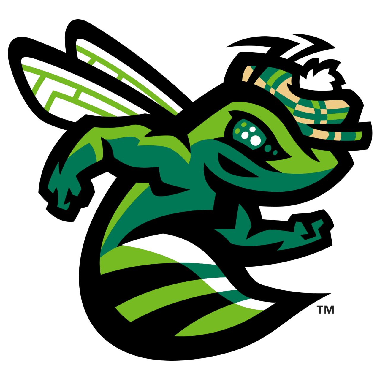 Stylized illustration of a green hornet wearing a striped scarf, subtly hinting at its affiliations.