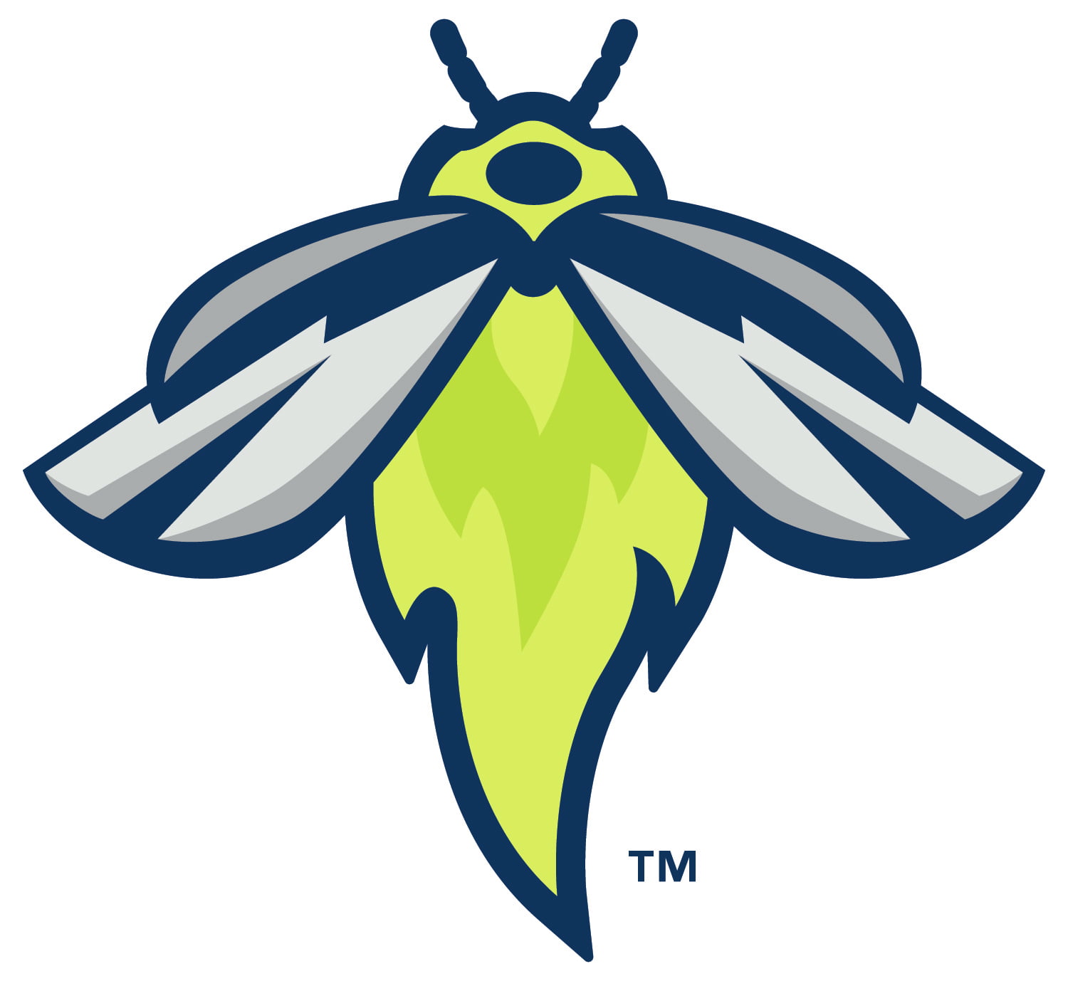 A logo of a stylized bright green firefly with dark blue and light gray wings, symbolizing various affiliations.