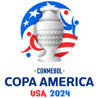 Official logo of the CONMEBOL Copa America USA 2024, featuring a white trophy with a background of stylized red, white, and blue elements, proudly showcasing our affiliations.