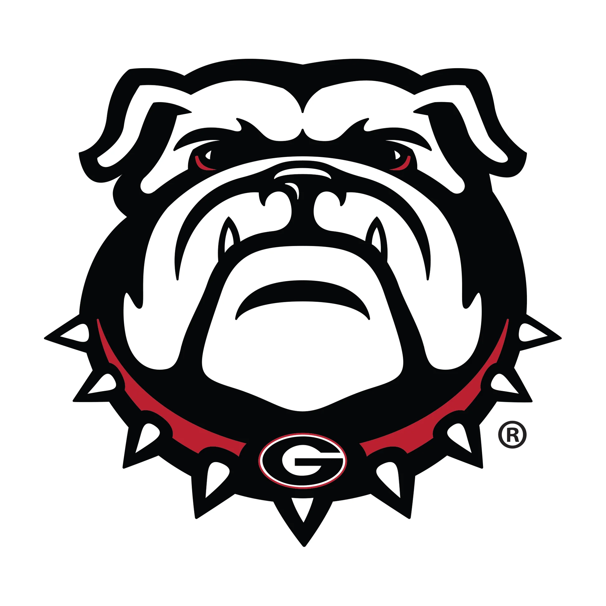 Stylized bulldog mascot with a spiked collar and a "G" emblem on the front, shown in black, white, and red colors, symbolizing our strong partnerships.