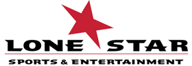 Logo of Lone Star Sports & Entertainment featuring a red star above the words "Lone Star Sports & Entertainment" in black font.